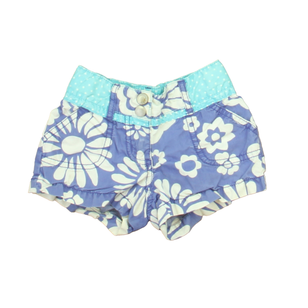 Boden Girls Purple | Aqua | White Shorts Size: 3T Purple | Aqua | White
