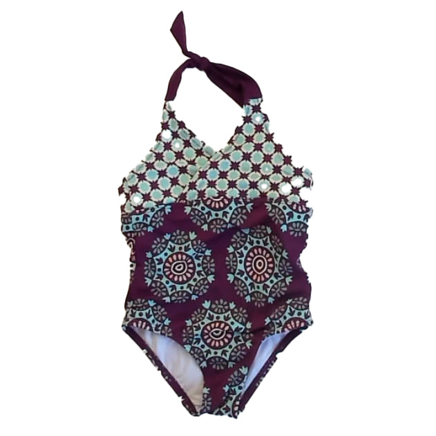 Tea Collection Girls Purple | Aqua 1-piece Swimsuit Size: 3T Purple | Aqua