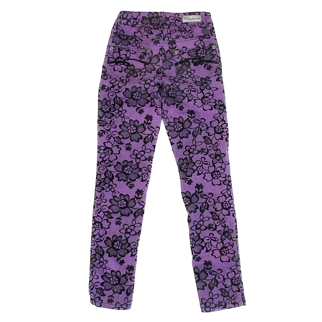 Justice Girls Purple | Black Lace Jeans Size: 8S Purple | Black Lace