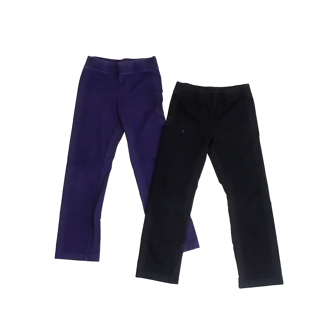 Primary Girls Purple | Black Leggings Size: 7 Years Purple | Black