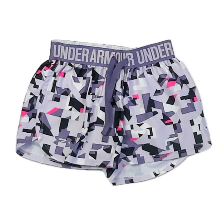 Under Armour Girls Purple | Black Athletic Shorts Size: 7 Years Purple | Black