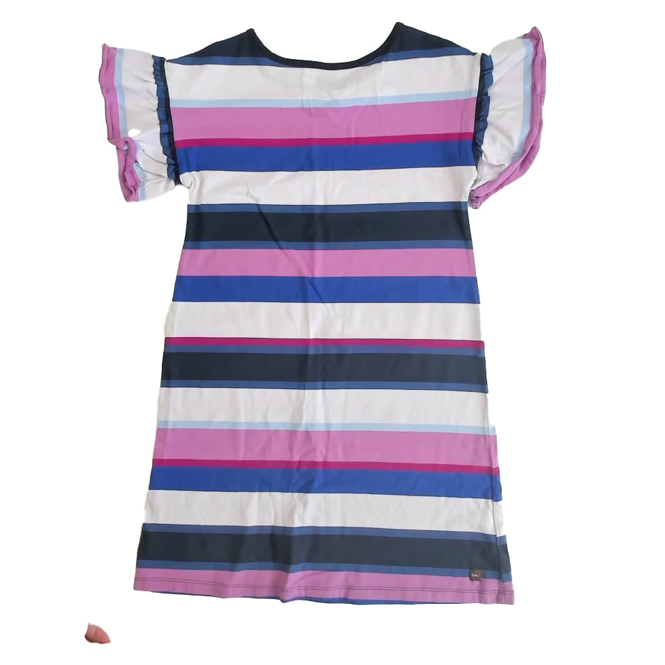 Tea Collection Girls Purple | Blue Stripe Dress Size: 10 Years Purple | Blue Stripe