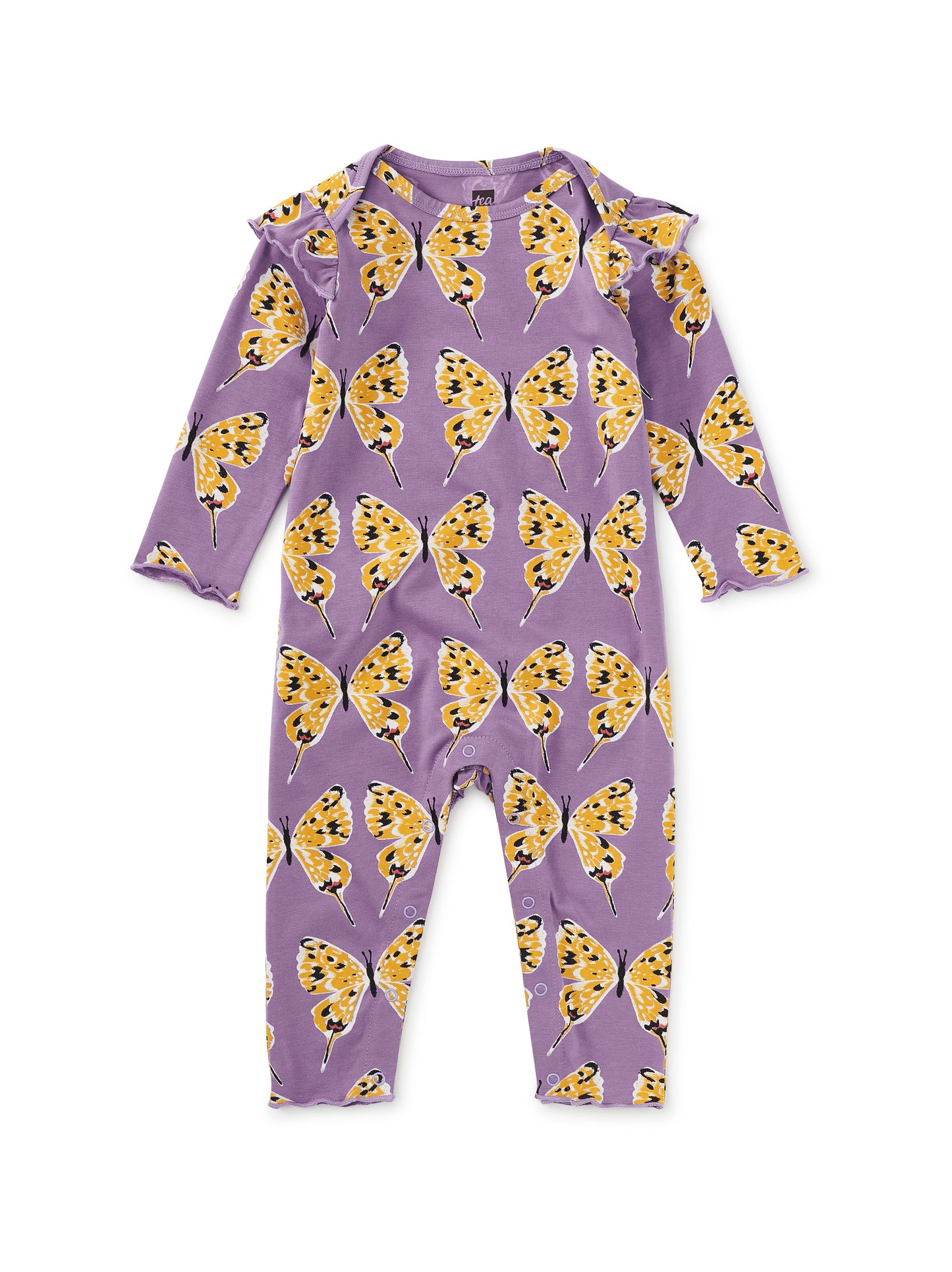 Tea Collection Girls Purple Butterflies Long Sleeve Outfit Size: 6-9 Months Purple Butterflies