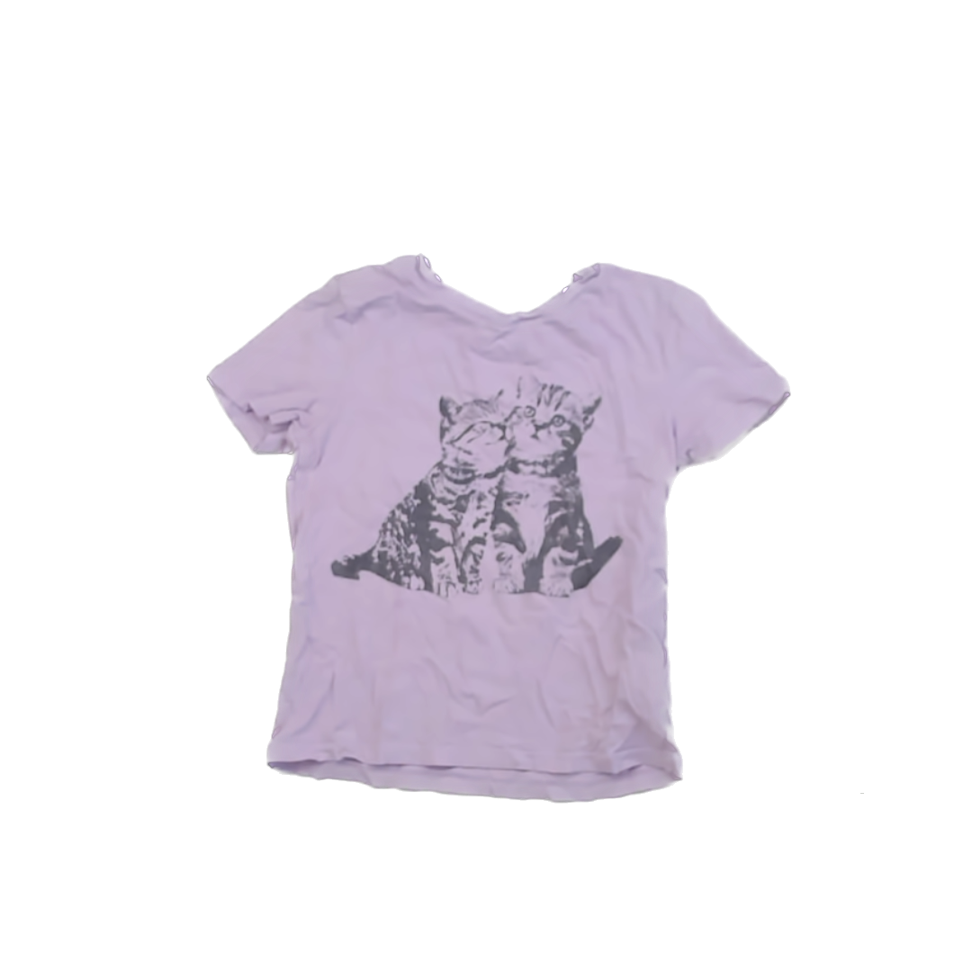 Gap Girls Purple | Cat T-Shirt Size: Youth L Purple | Cat