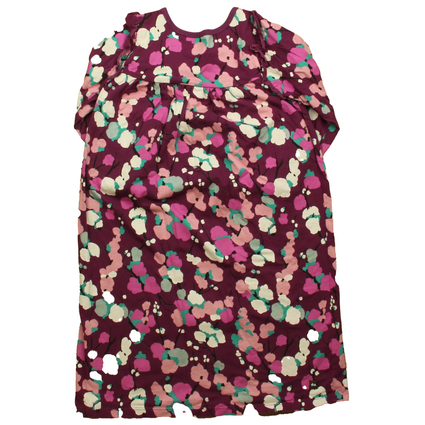 Tea Collection Girls Purple Floral Dress Size: 8 Years Purple Floral