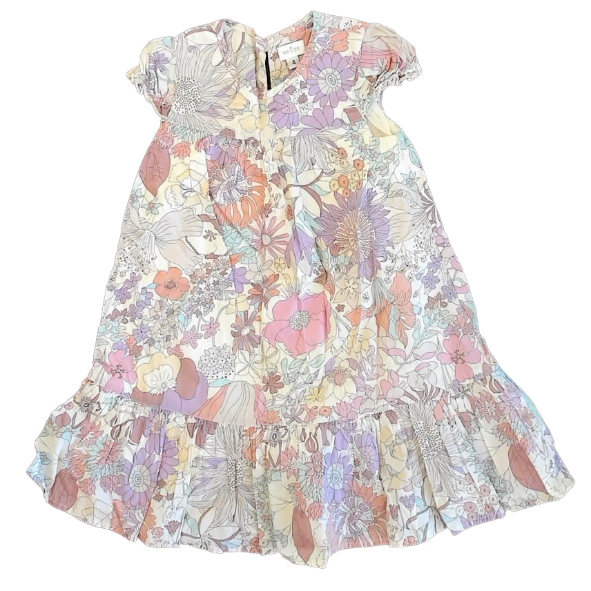 Neige Girls Purple Floral Dress Size: 4T Purple Floral