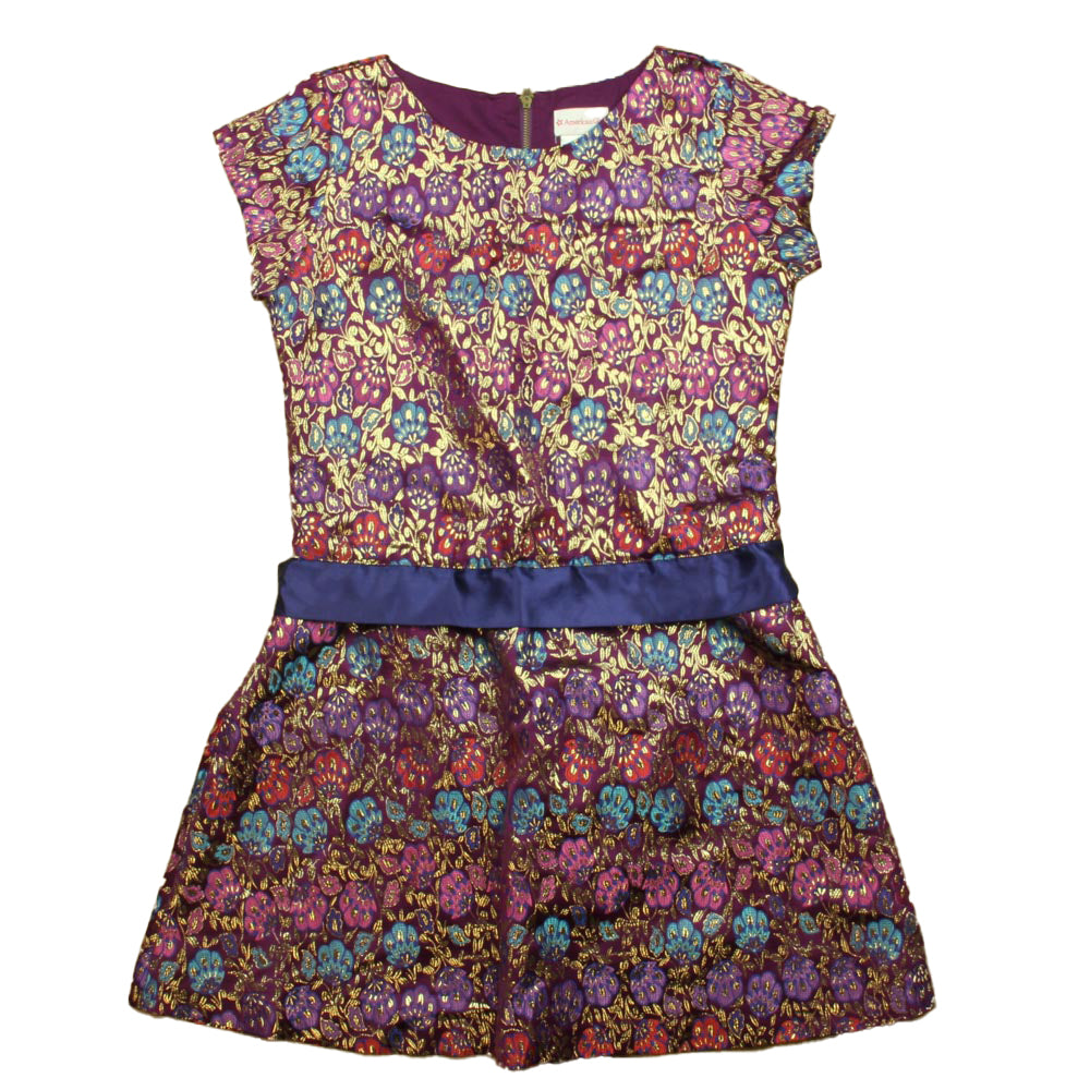 American Girl Girls Purple Floral Dress Size: 16 Years Purple Floral