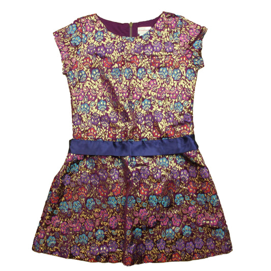 American Girl Girls Purple Floral Dress Size: 16 Years Purple Floral