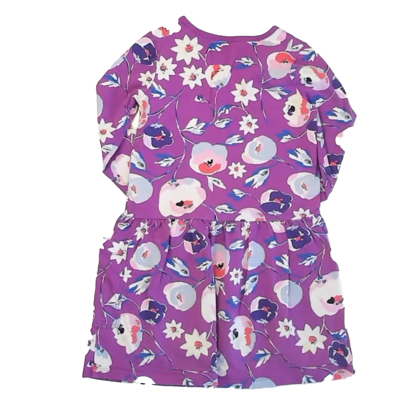 Tea Collection Girls Purple Floral Dress Size: 7 Years Purple Floral