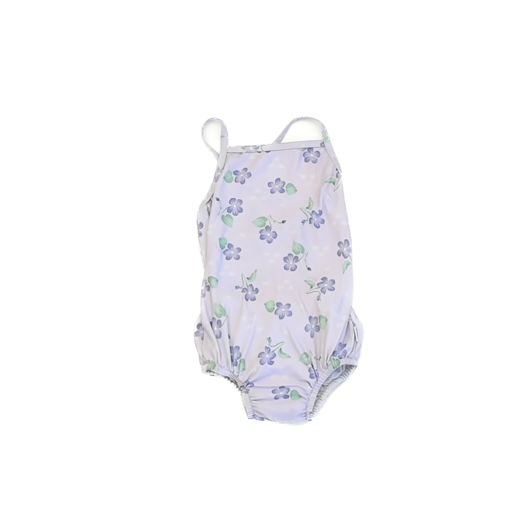 Green Sprouts Girls Purple Floral 1-piece Swimsuit Size: 4T Purple Floral