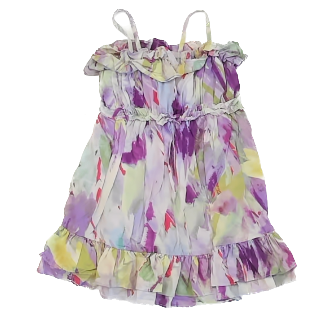 Gap Girls Purple Floral Dress Size: 18-24 Months Purple Floral