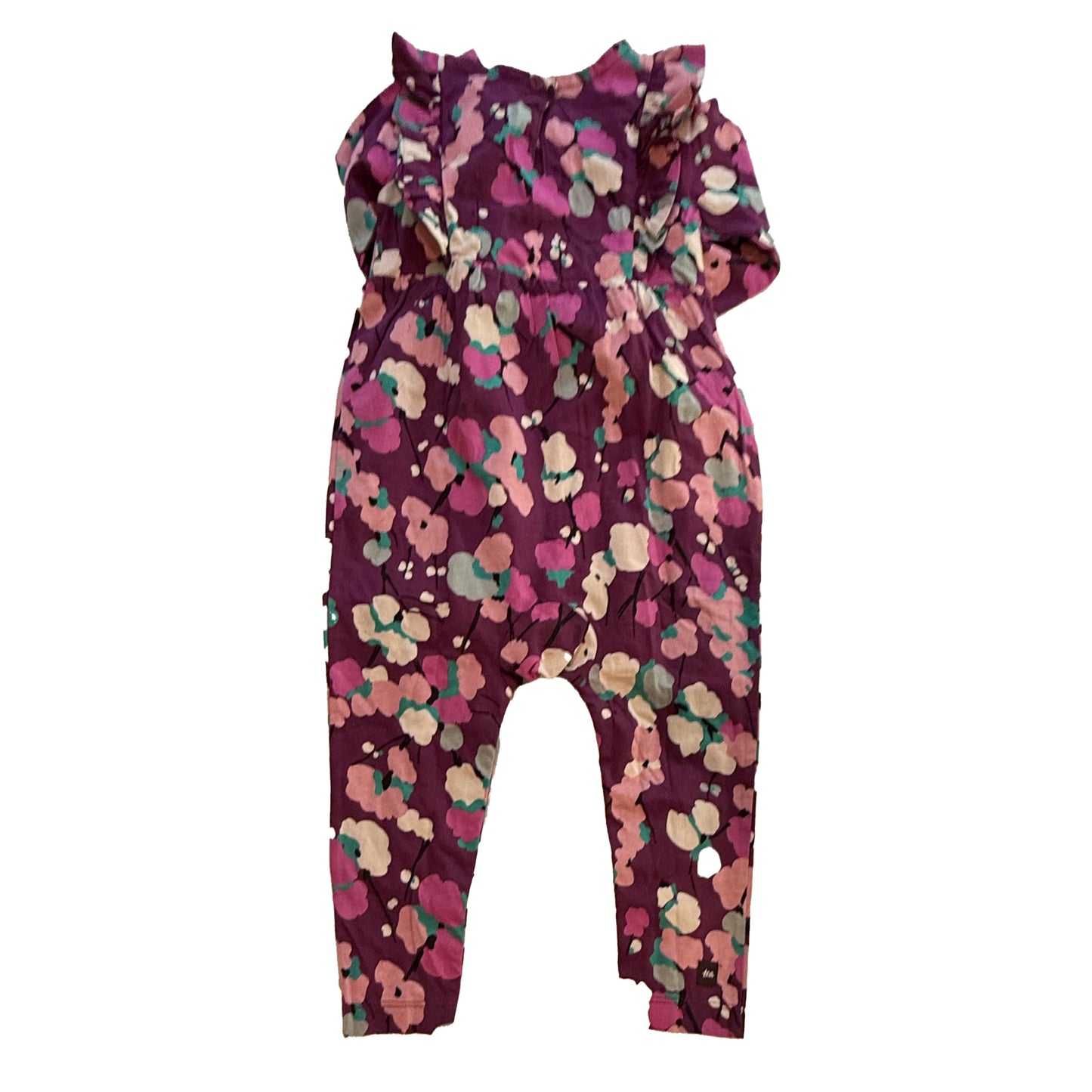 Tea Collection Girls Purple Floral Long Sleeve Outfit Size: 18-24 Months Purple Floral