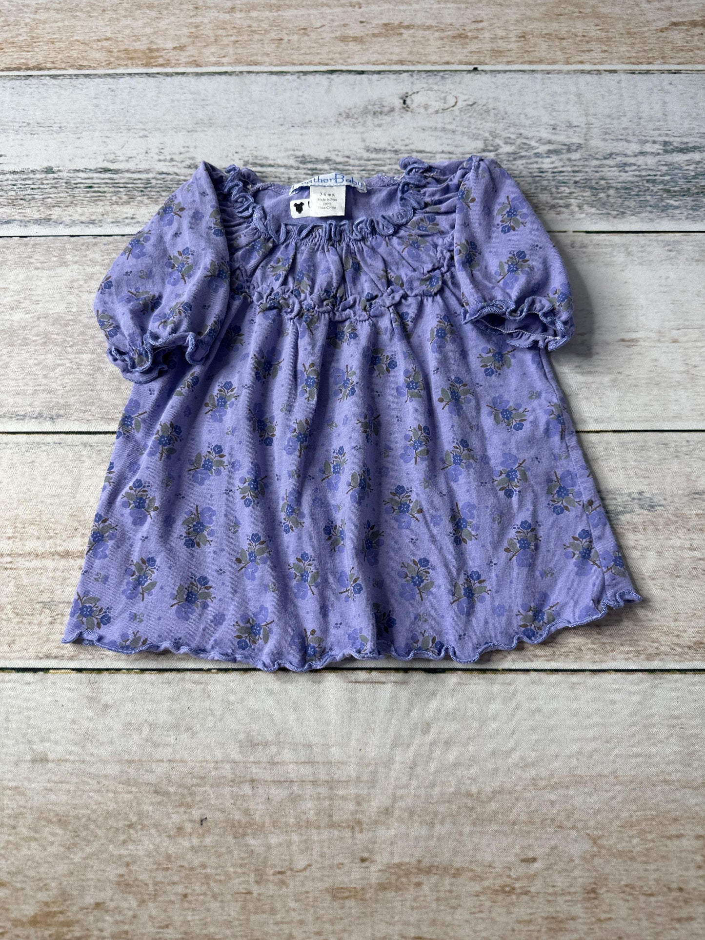 Feather Baby Girls purple | Floral Shirt Size: 3-6 months purple | Floral