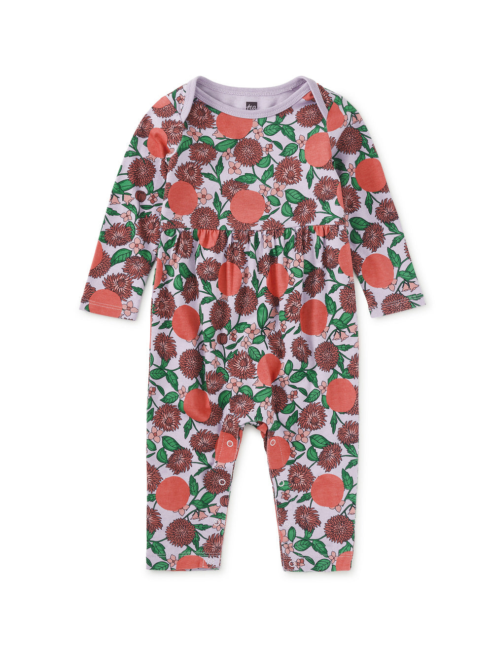 Tea Collection Girls Purple Floral Long Sleeve Outfit Size: 6-9 Months Purple Floral