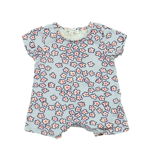 Art & Eden Girls Purple | Flowers Romper Size: 0-3 Months Purple | Flowers
