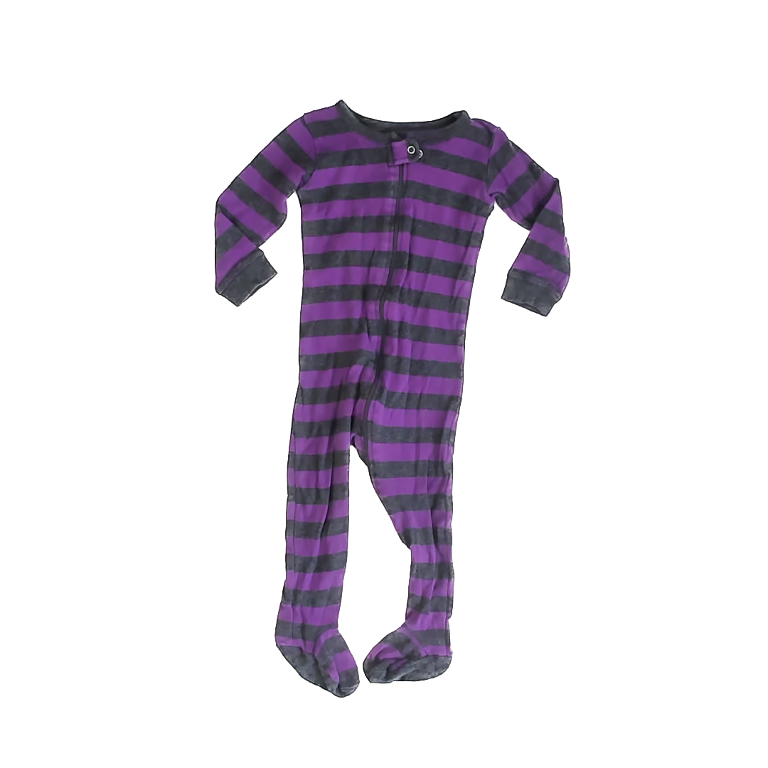 Leveret Girls Purple | Grey 1-piece footed Pajamas Size: 18 Months Purple | Grey