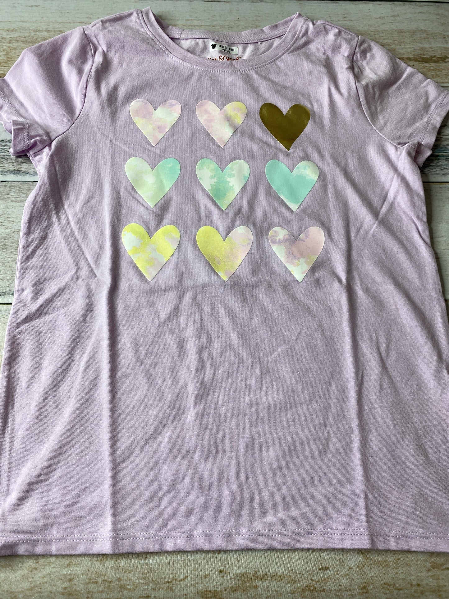 Cat & Jack Girls purple | Hearts T-Shirt Size: 8-Jul purple | Hearts