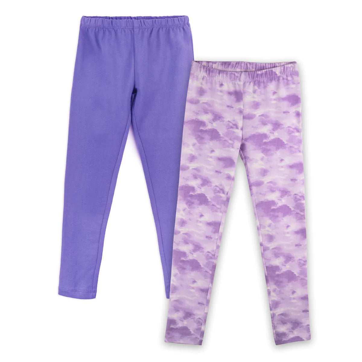 Mightly Girls Purple & Lilac Cloud Leggings Size: 6-14 Years Purple & Lilac Cloud