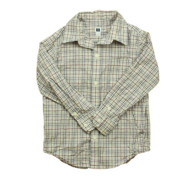 Janie and Jack Boys Purple | Navy Plaid Button Down Long Sleeve Size: 3T Purple | Navy Plaid