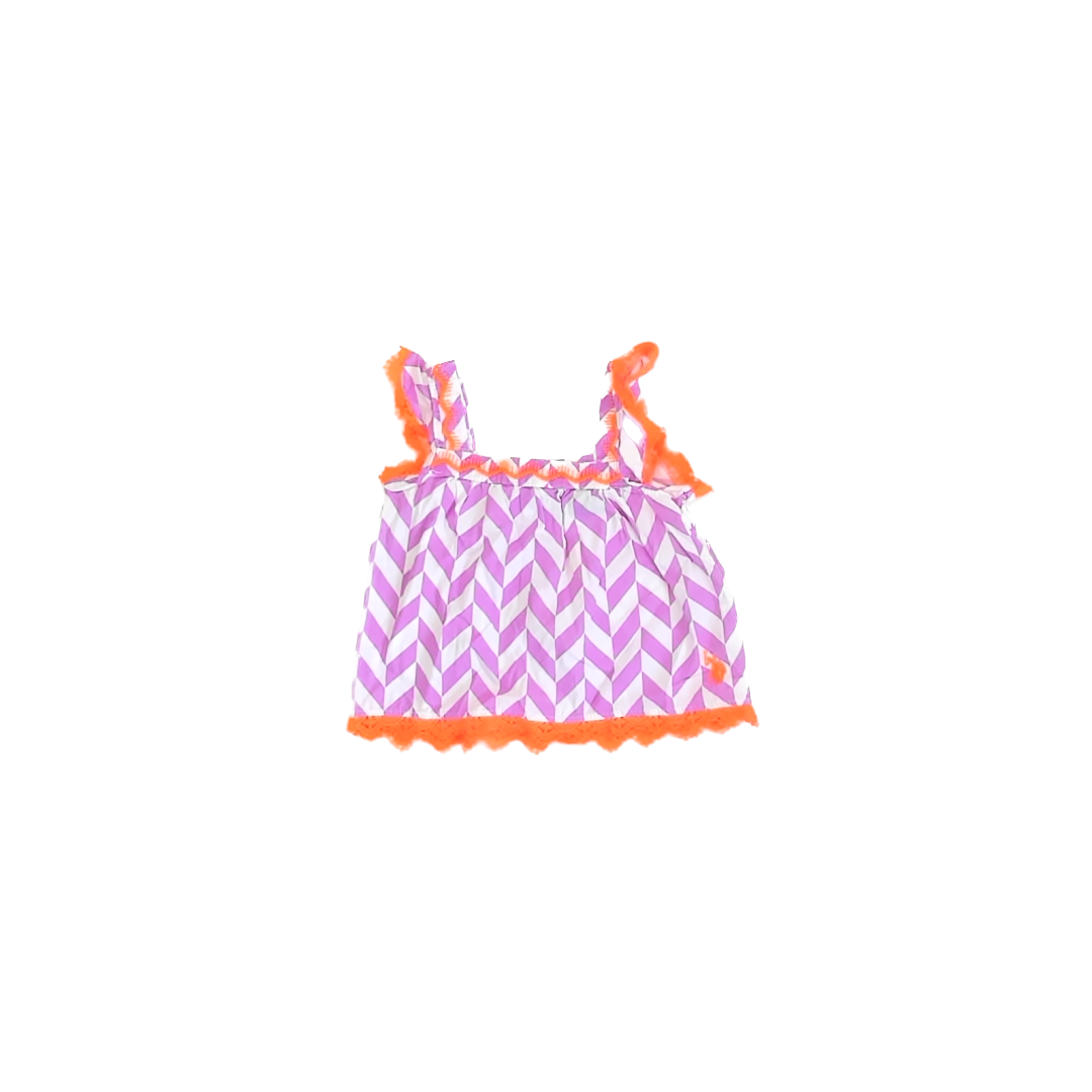 U.S. Polo Assn. Girls Purple | Orange Tank Top Size: 3-6 Months Purple | Orange