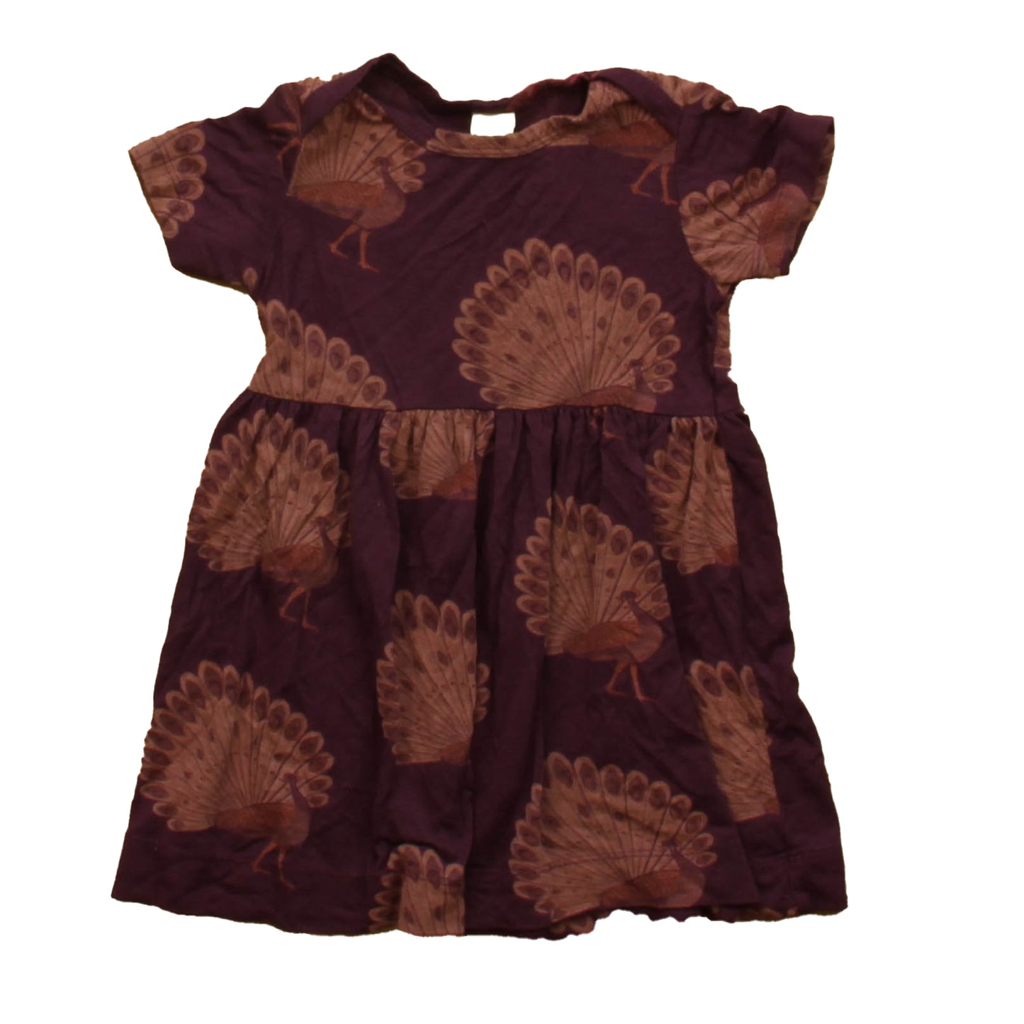 Kate Quinn Girls Purple Peacock Dress Size: 12-18 Months Purple Peacock