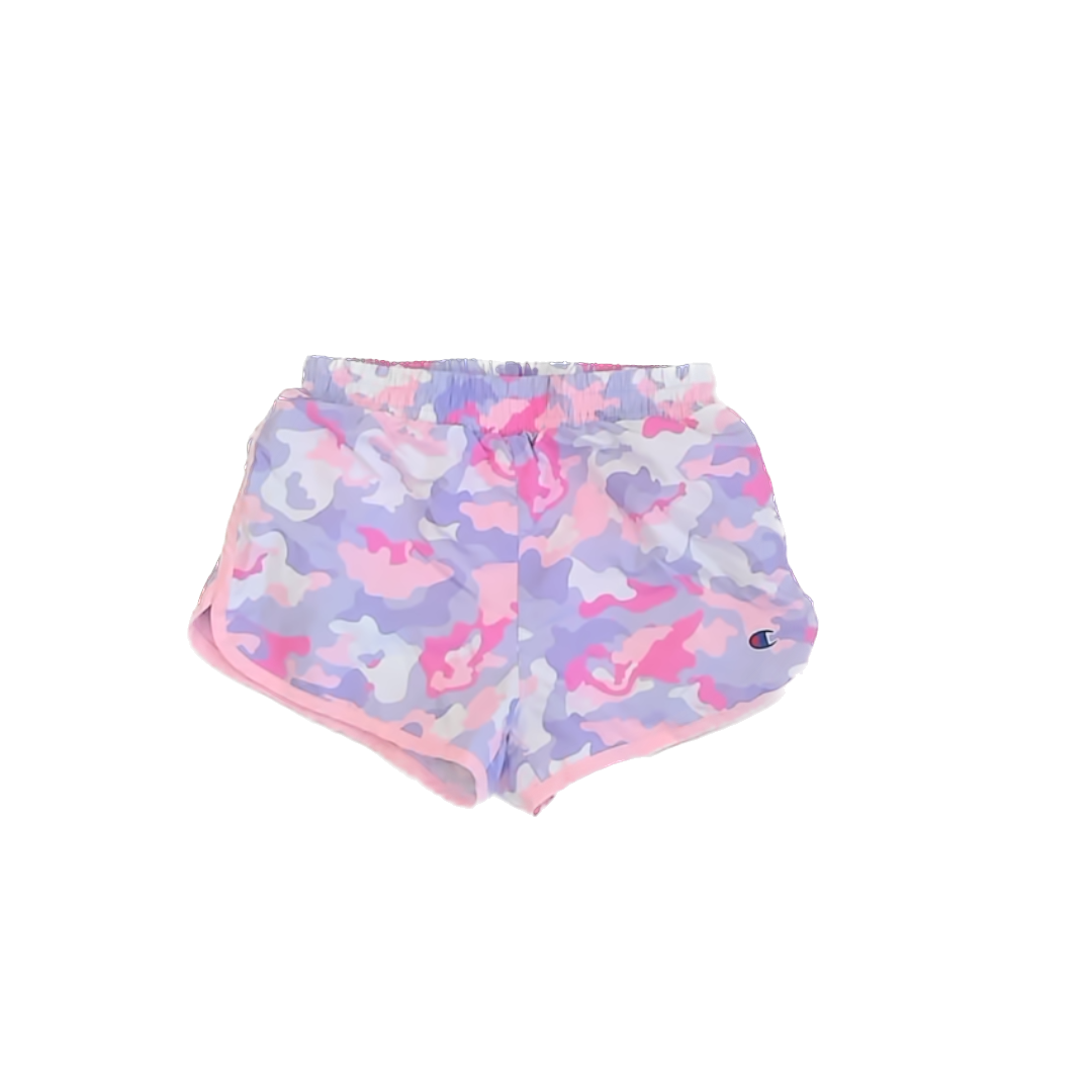 Chamipon Girls Purple Pink Camo Athletic Shorts Size: 6 Years Purple Pink Camo
