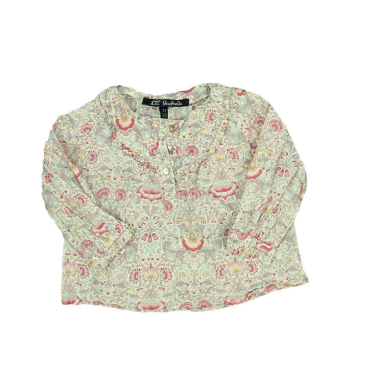 Lili Gaufrette Girls Purple | Pink | Floral Long Sleeve Shirt Size: 12 Months Purple | Pink | Floral