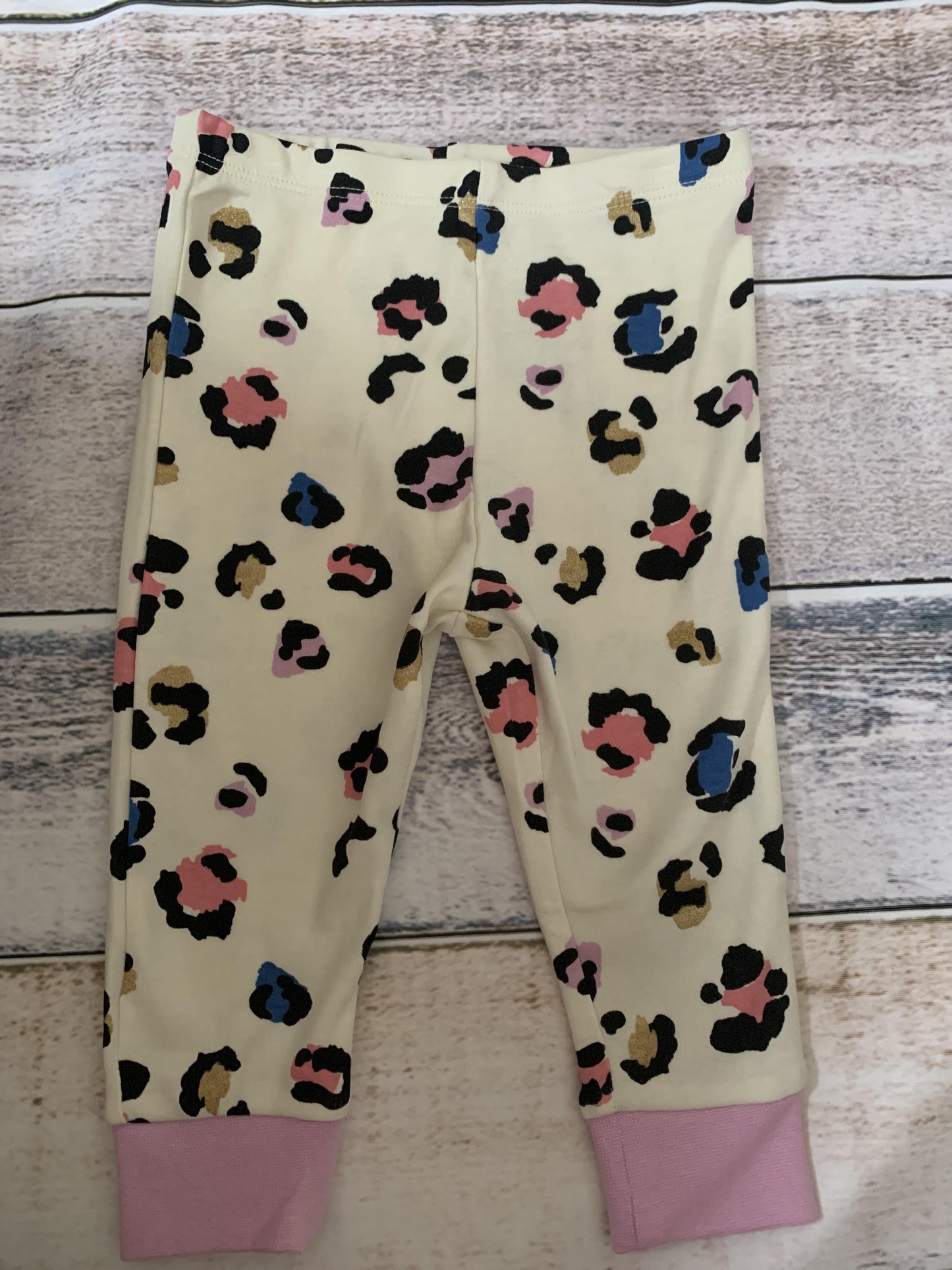 Tucker + Tate Girls purple | pink | Leopard print | cream Pajamas Size: 6-12 months purple | pink | Leopard print | cream