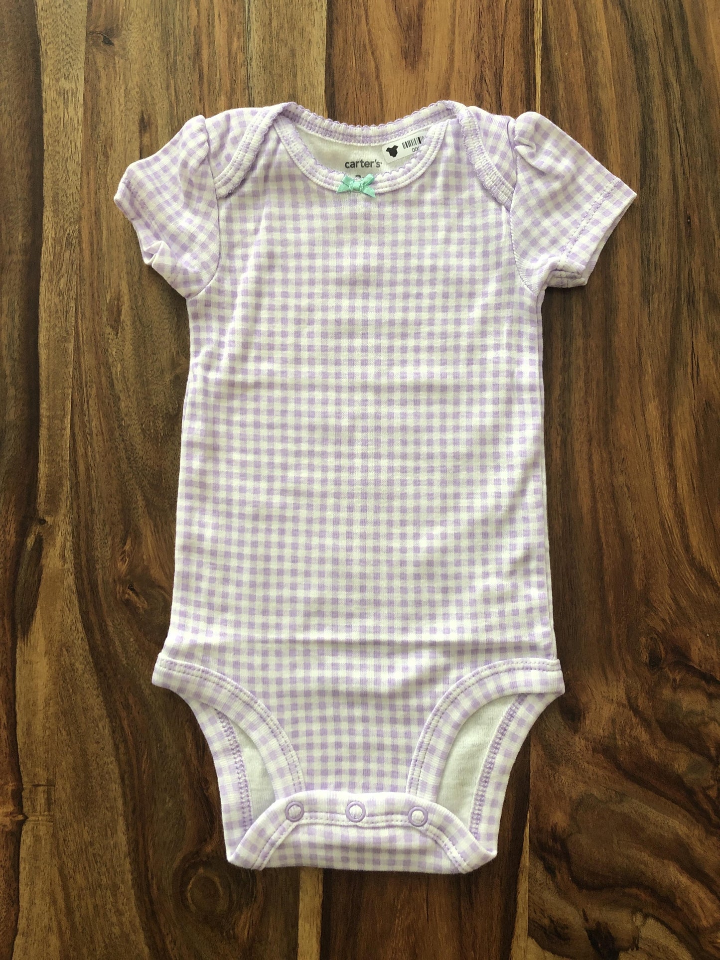 Carters Girls purple | plaid Onesie Size: 3 months purple | plaid