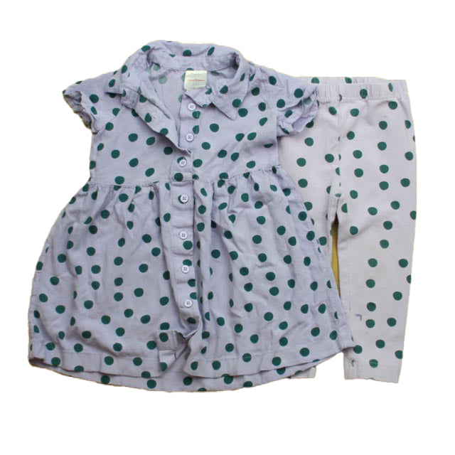 Hanna Andersson Girls Purple Polka Dots Apparel Sets Size: 2T