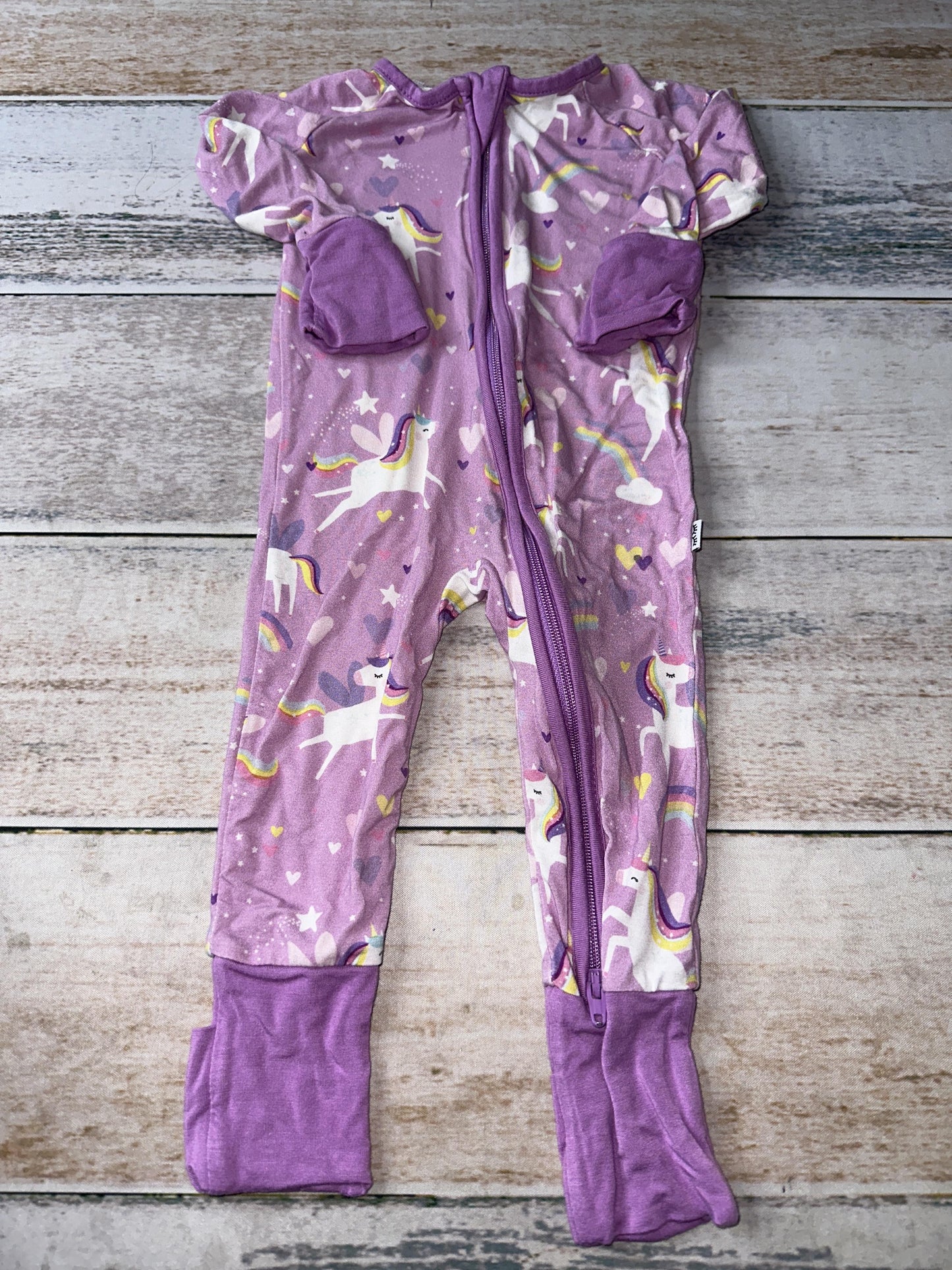Little Sleepies Girls purple | Rainbow Pajamas Size: 0-3 months purple | Rainbow