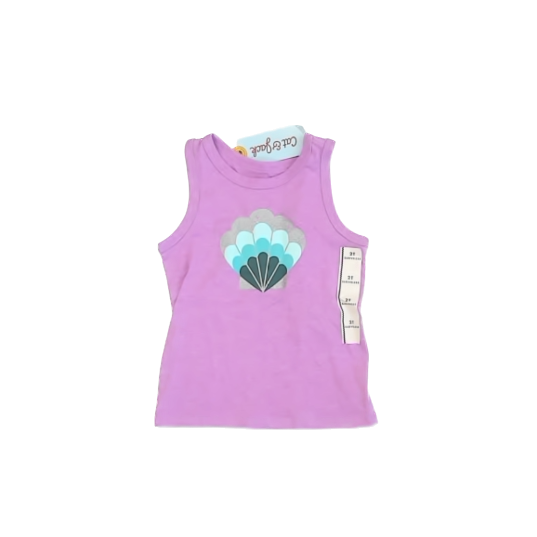 Cat & Jack Girls Purple | Seashell Tank Top Size: 2T Purple | Seashell