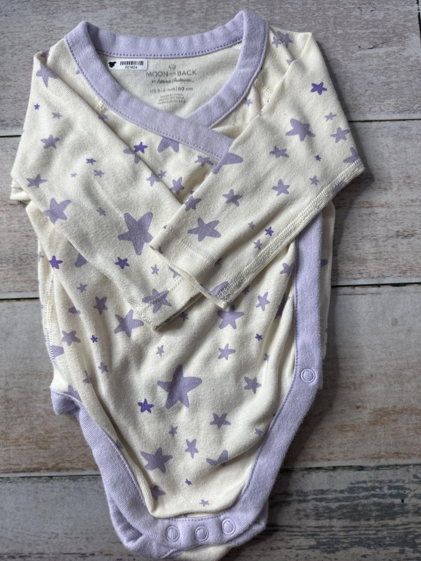 Moon and back Girls purple | Stars Onesie Size: 3-6 months purple | Stars
