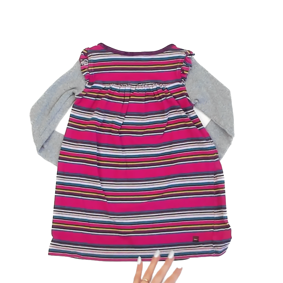 Tea Collection Girls Purple Striped | Long Sleeve Dress Size: 4T Purple Striped | Long Sleeve