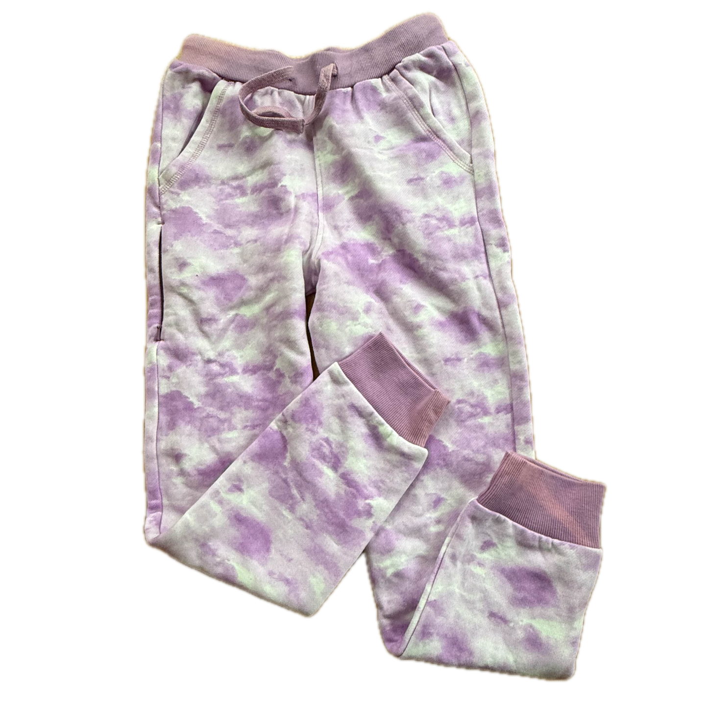 Mightly Girls Purple Tie Dye Casual Pants Size: 8 Years Purple Tie Dye