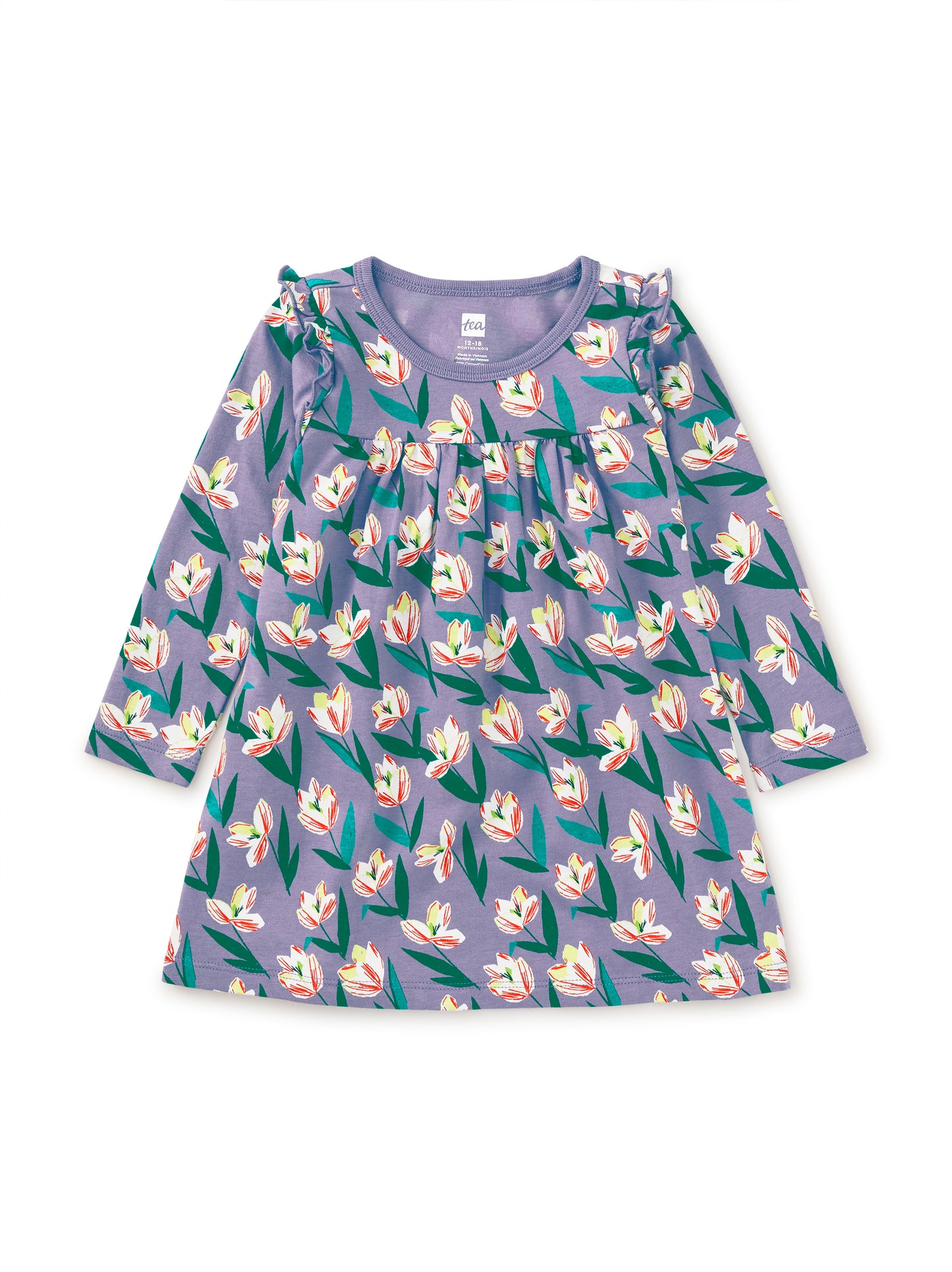 Tea Collection Girls Purple Tulip Dress Size: 16 Years Purple Tulip