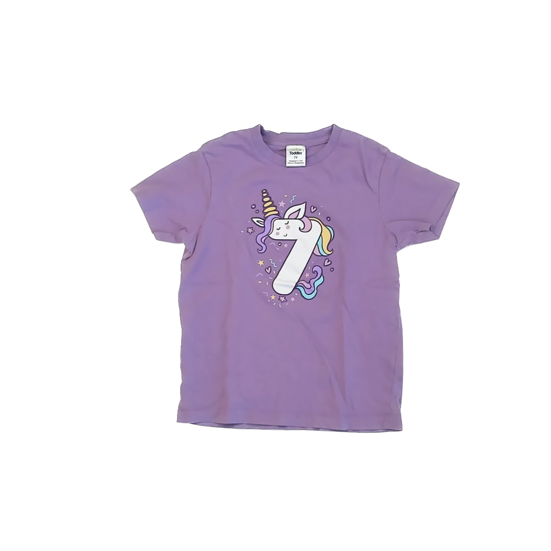 Unordinary Toddler Girls Purple | Unicorn T-Shirt Size: 7 Years Purple | Unicorn