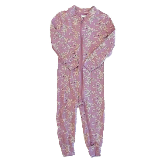 Hanna Andersson Girls Purple Unicorns 1-piece Non-footed Pajamas Size: 18-24 Months Purple Unicorns