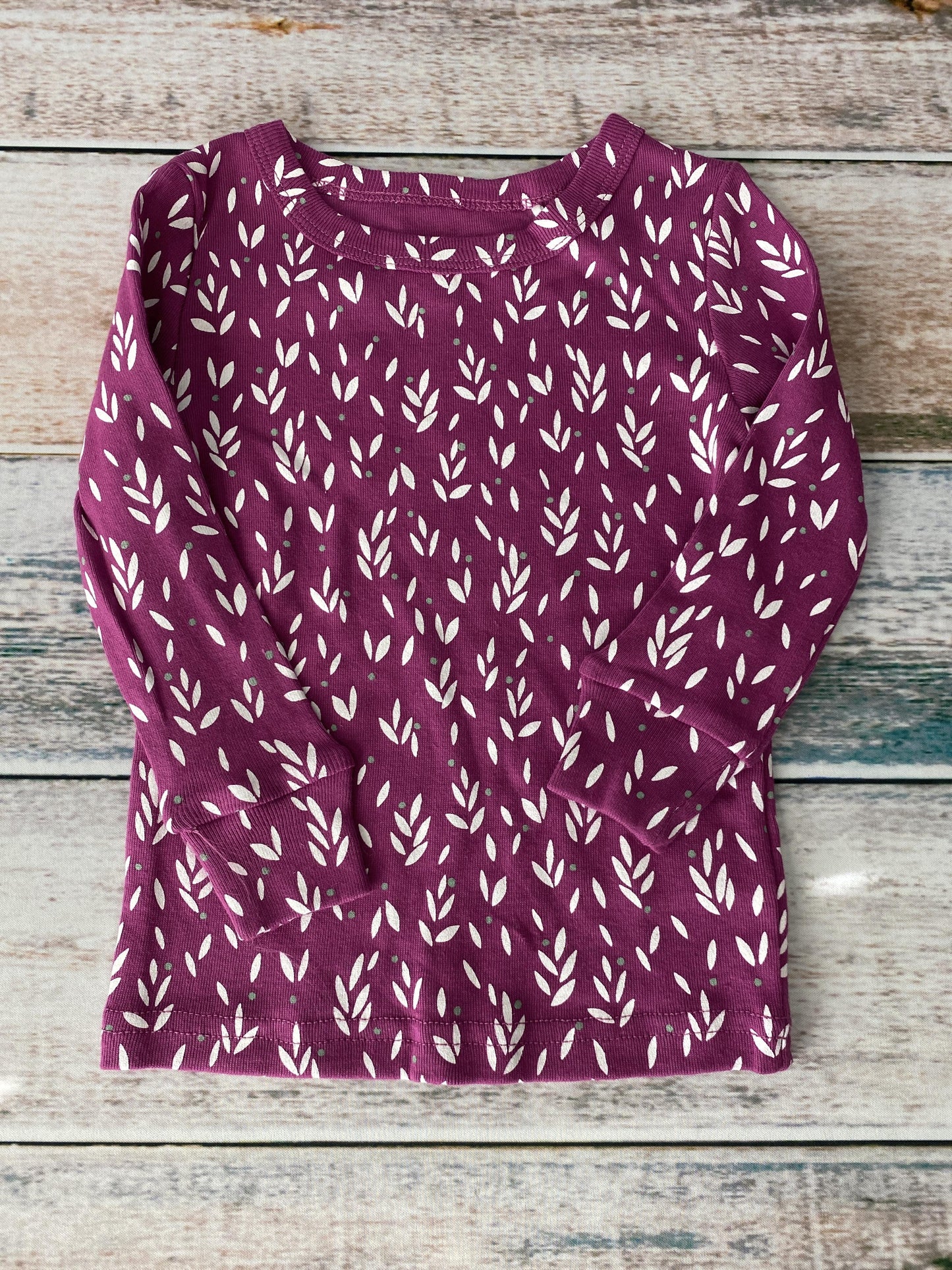 Oliver & Rain Girls purple | White | Flowers Pajamas Size: 18 months purple | White | Flowers