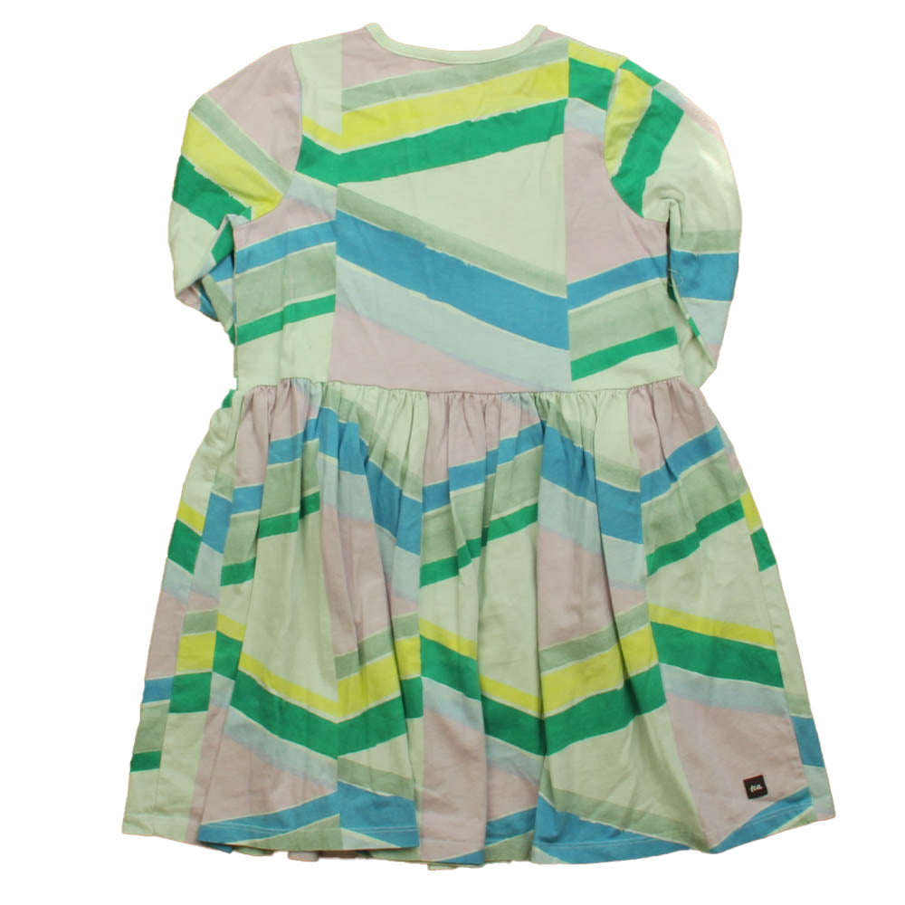 Tea Girls Purple | White | Green Dress Size: 7 Years Purple | White | Green