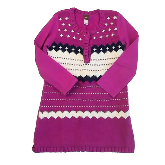 Tea Collection Girls Purple | White | Navy Dress Size: 4T Purple | White | Navy