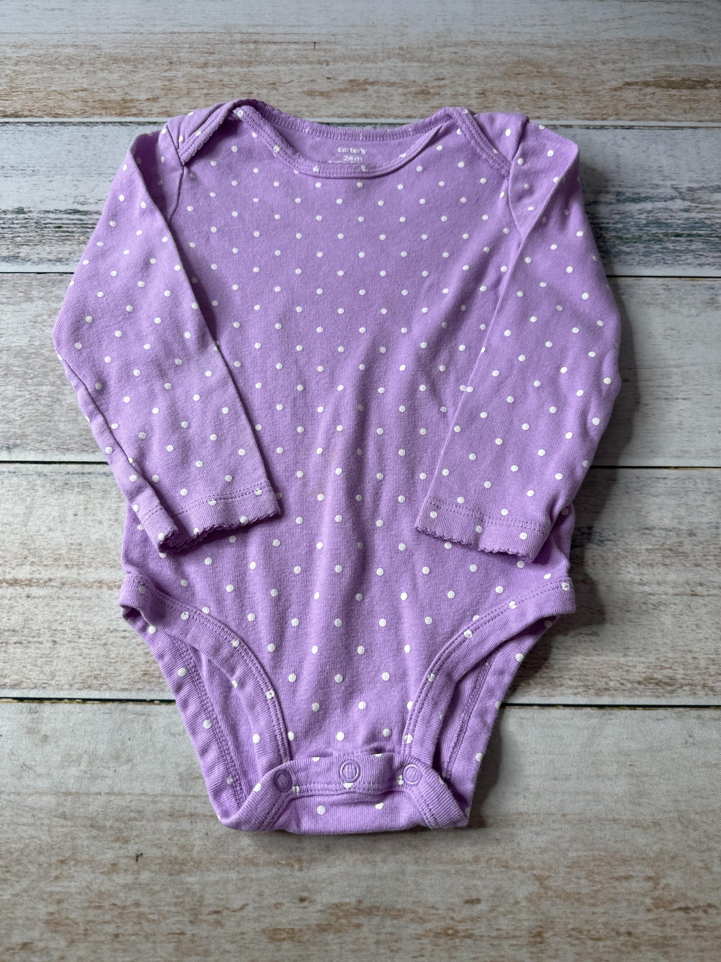 Carters Girls purple | White | polka dot Onesie Size: 24 months purple | White | polka dot