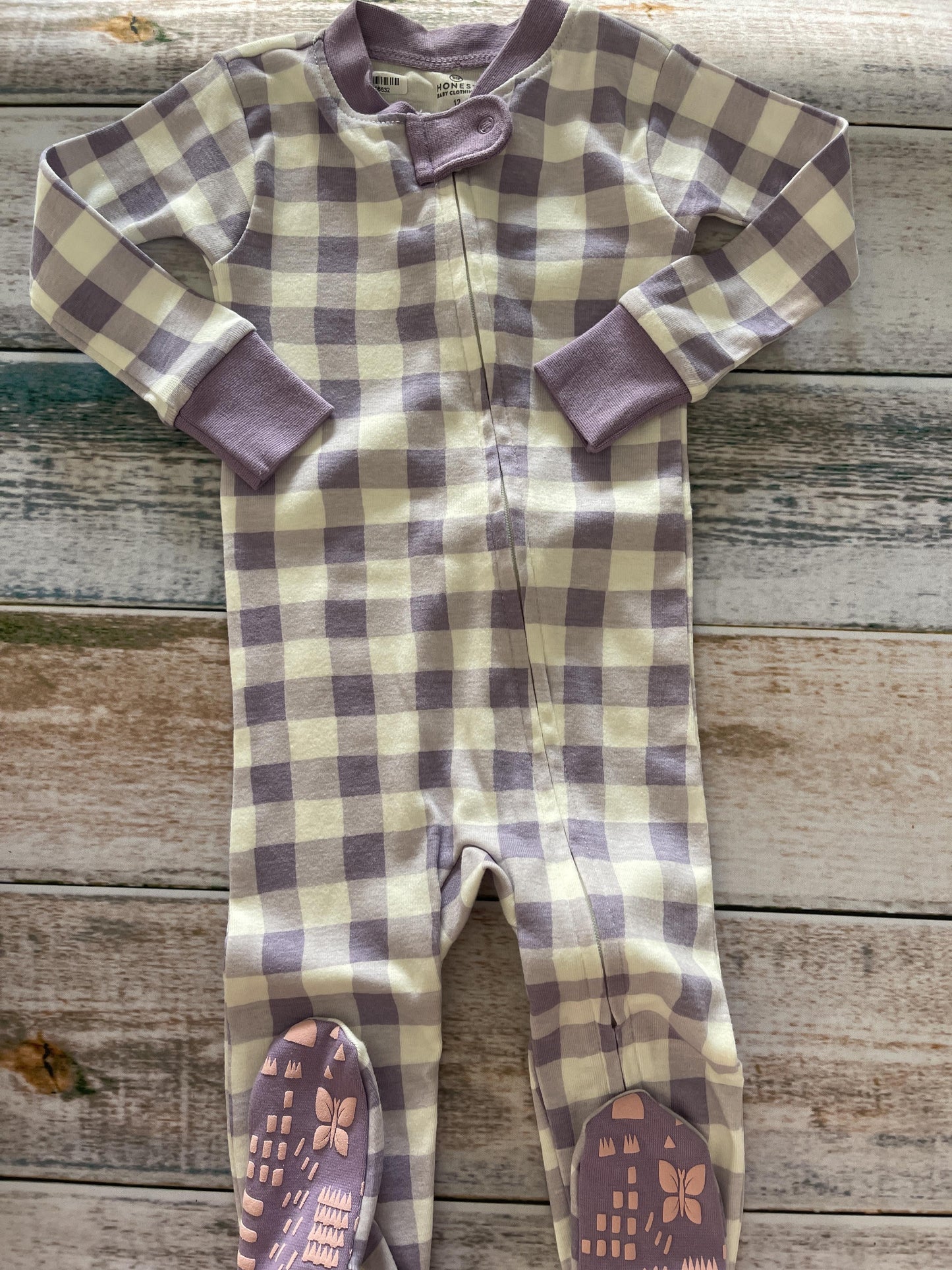 Honest co Girls purple | White Pajamas Size: 12 months purple | White