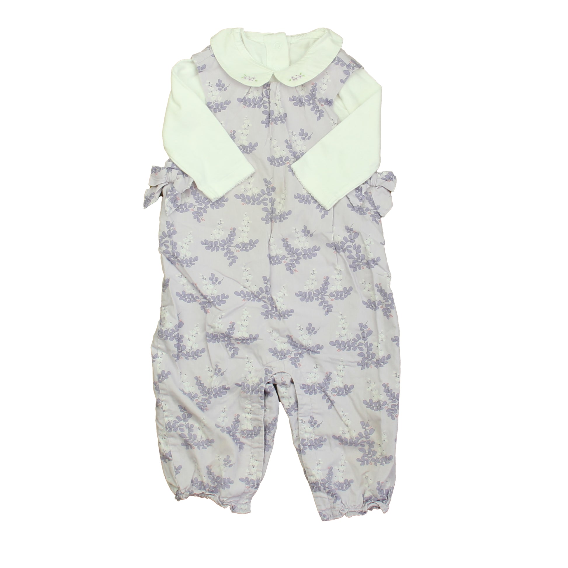 Janie and Jack Girls Purple | White Jumper Size: 3-6 Months Purple | White