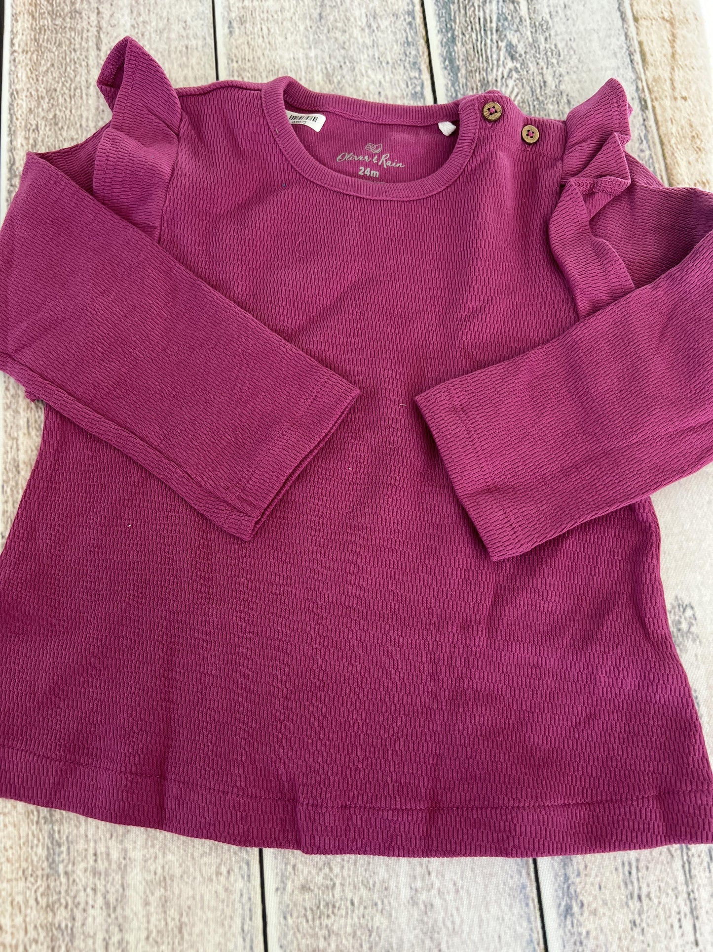 Oliver & Rain Girls purple Long Sleeve Shirt Size: 24 months purple