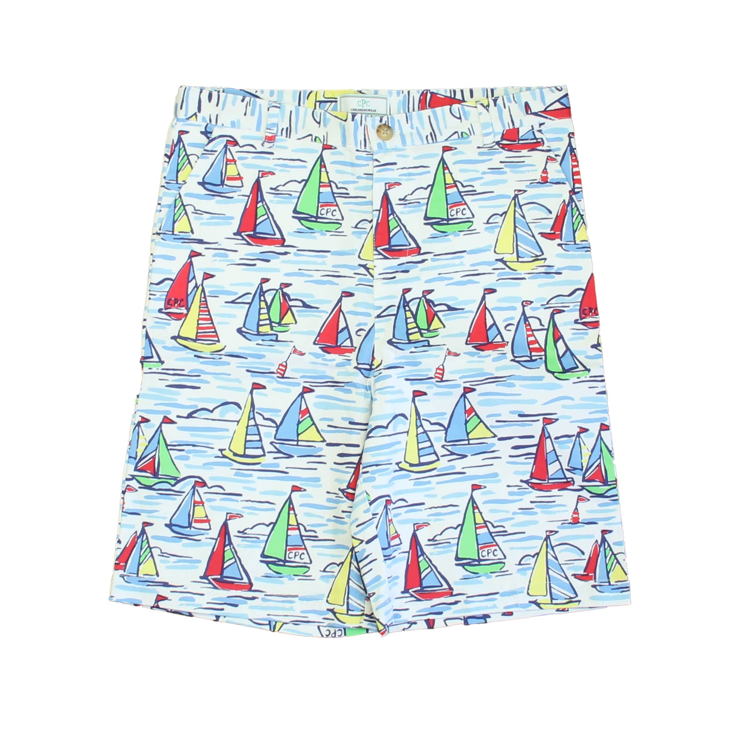 Classic Prep Boys Rainbow Fleet Print Shorts Size: 6-14 Years Rainbow Fleet Print