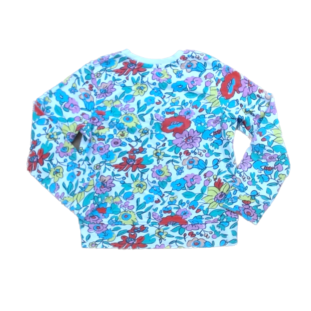 Rockets Of Awesome Girls Rainbow Floral Long Sleeve T-Shirt Size: 7 Years Rainbow Floral