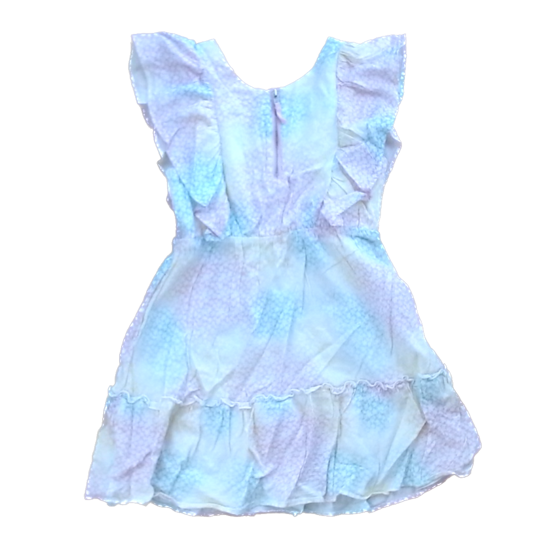 Rockets Of Awesome Girls Rainbow | Mini White Flowers Dress Size: 7 Years Rainbow | Mini White Flowers