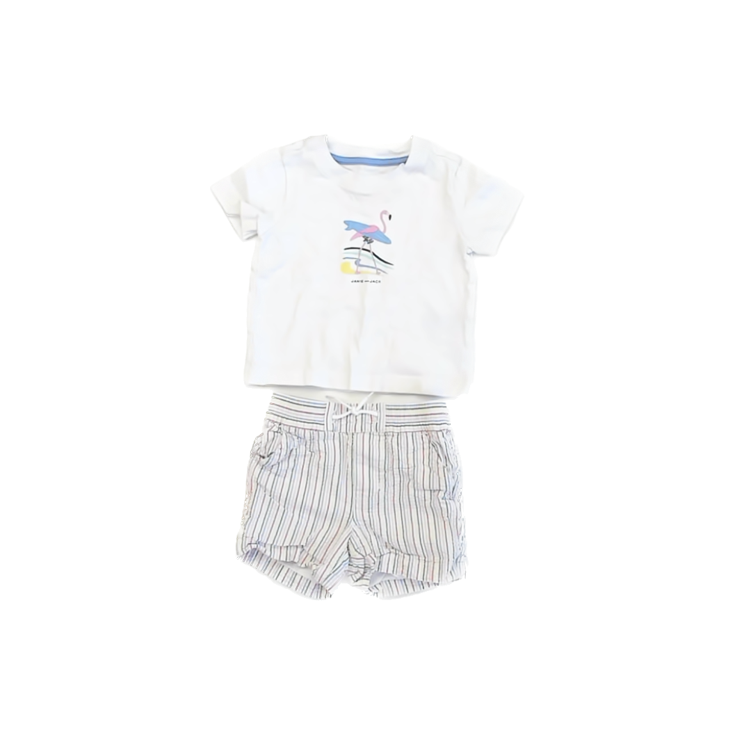Janie and Jack Girls Rainbow Seersucker Apparel Sets Size: 6-12 Months Rainbow Seersucker