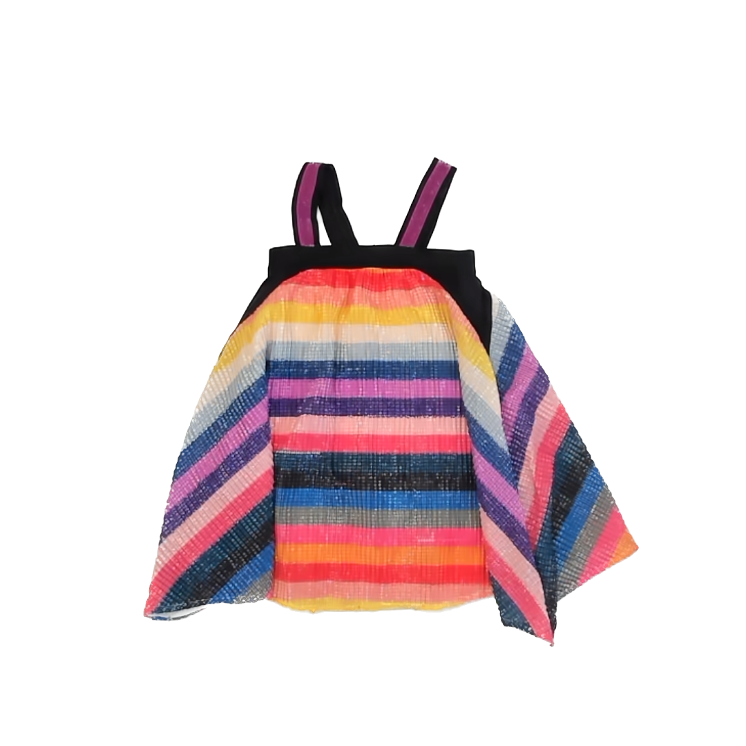 Hannah Banana Girls Rainbow Striped Sequin Dress Size: 4T Rainbow Striped Sequin